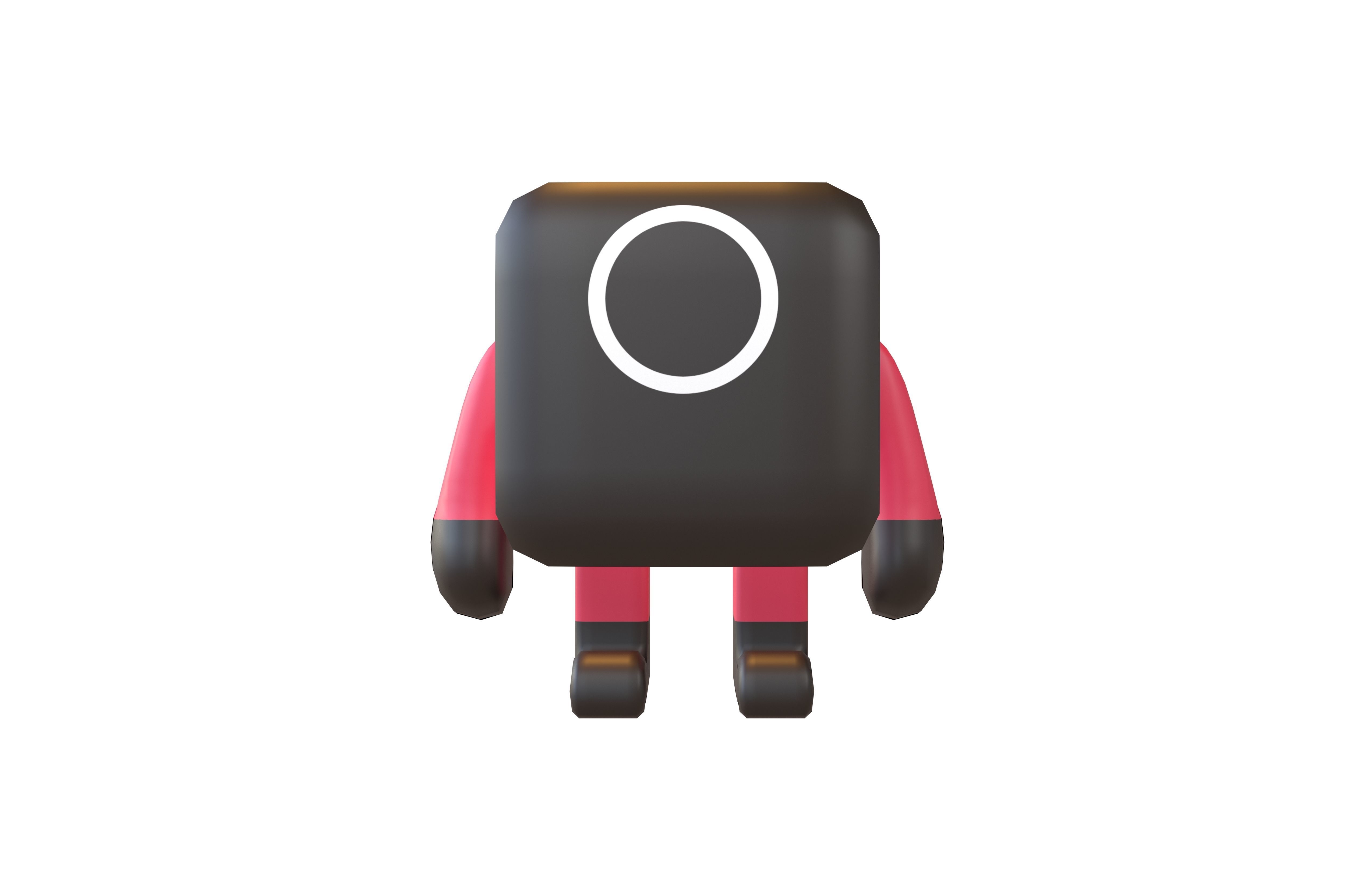 Cube Character 00007 Squid Game NPC Low-poly 3D model_2