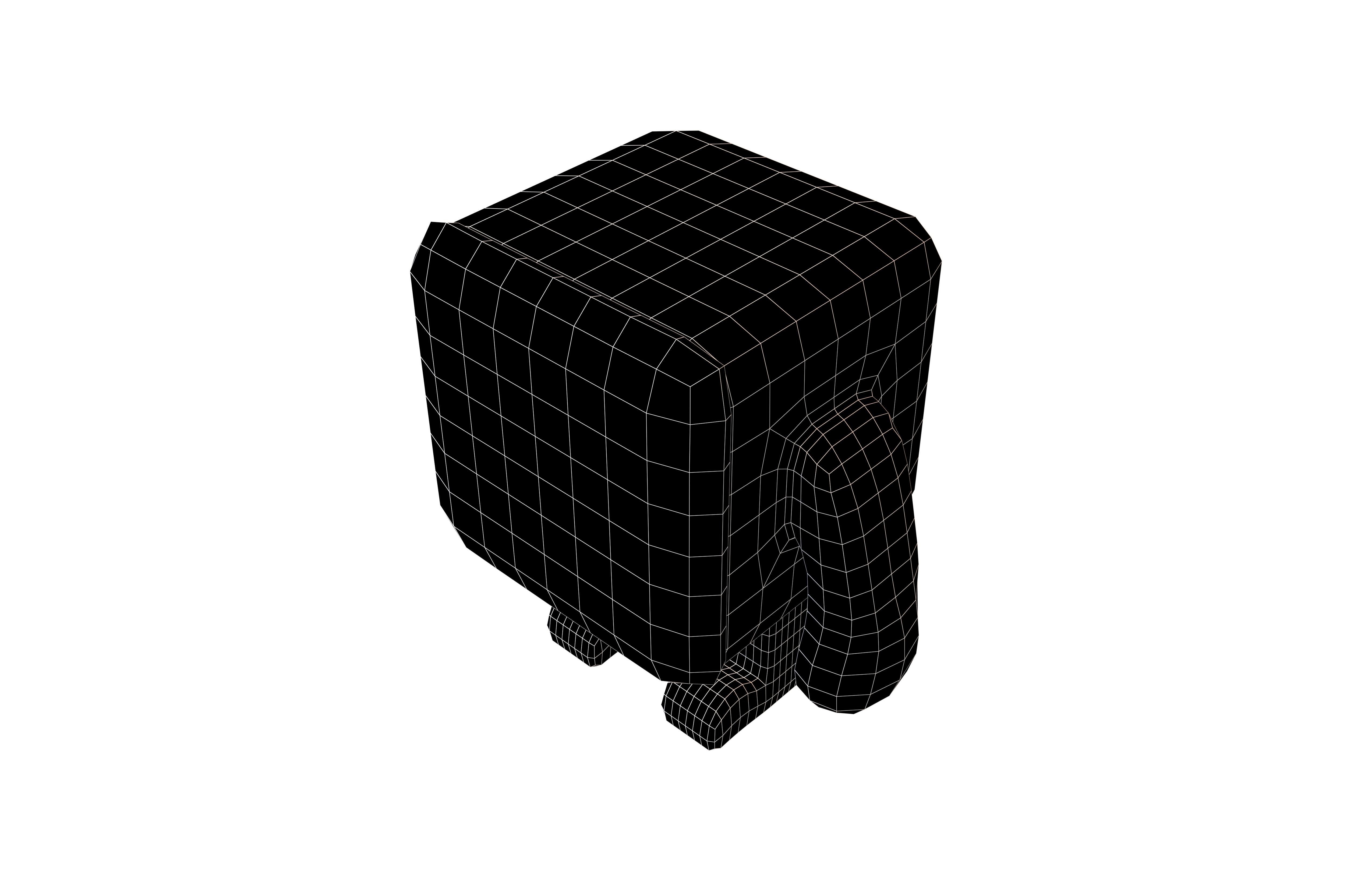 Cube Character 00007 Squid Game NPC Low-poly 3D model_5