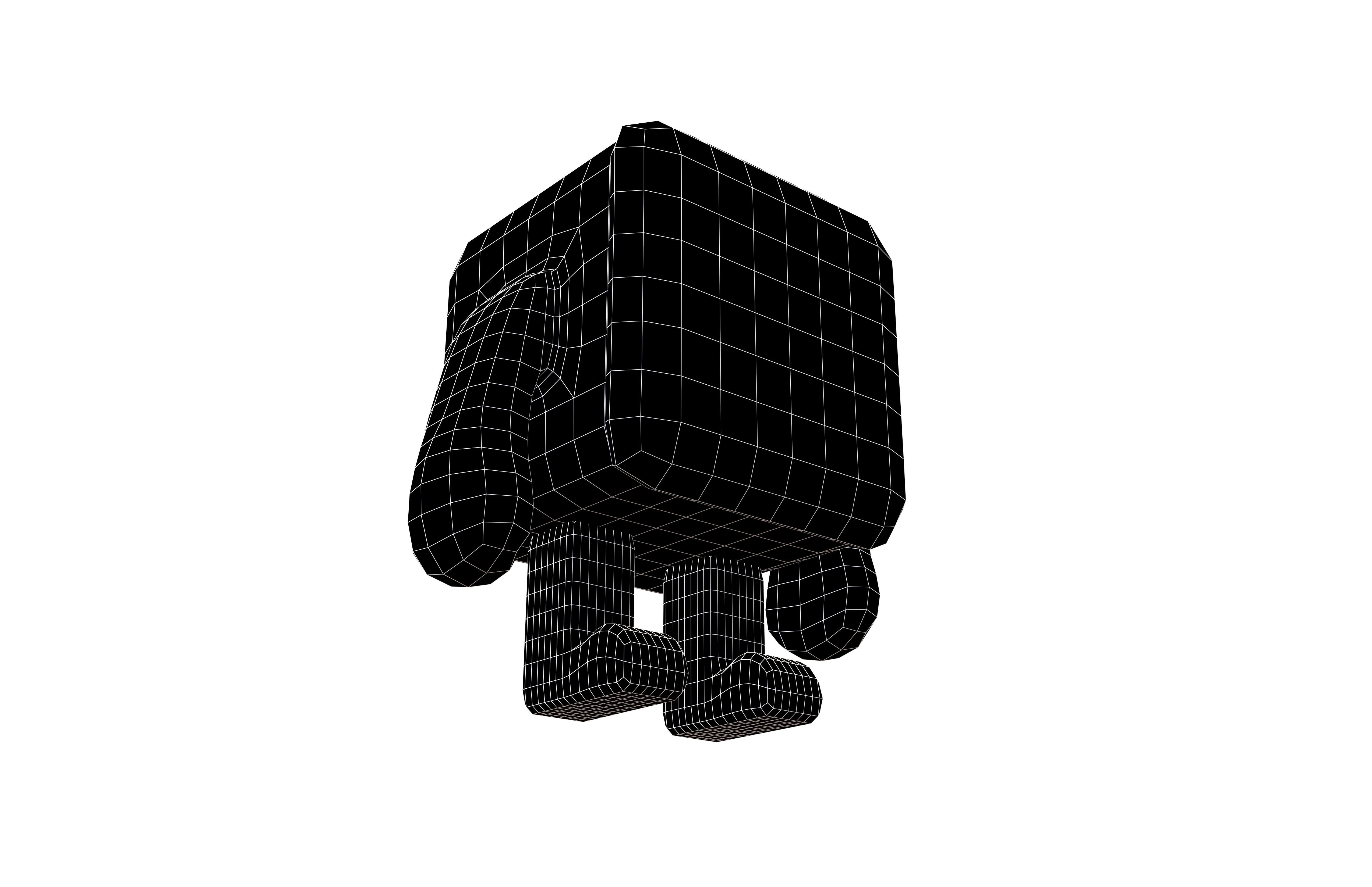 Cube Character 00007 Squid Game NPC Low-poly 3D model_6