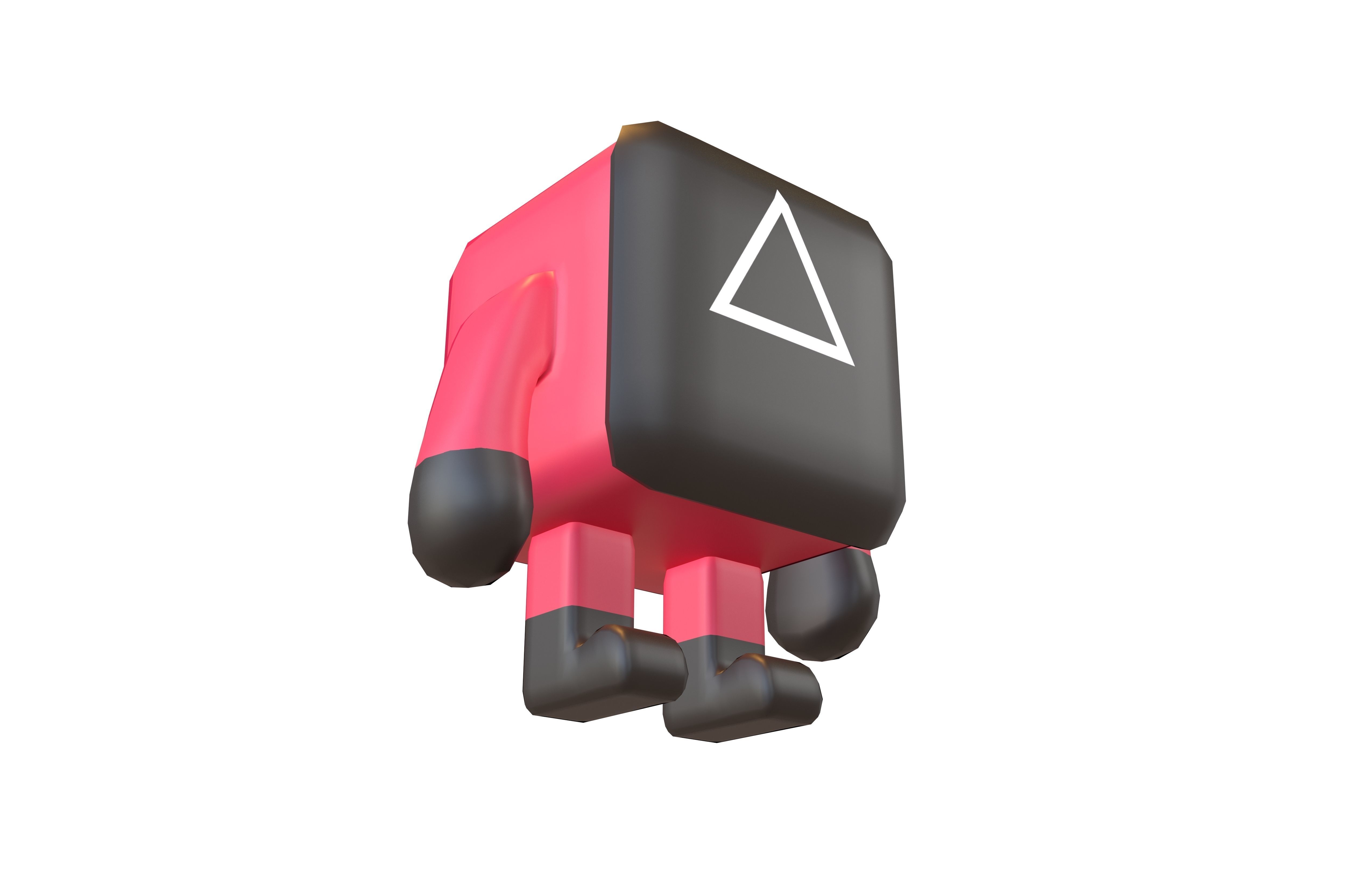 Cube Character 00009 Squid Game NPC Low-poly 3D model_4