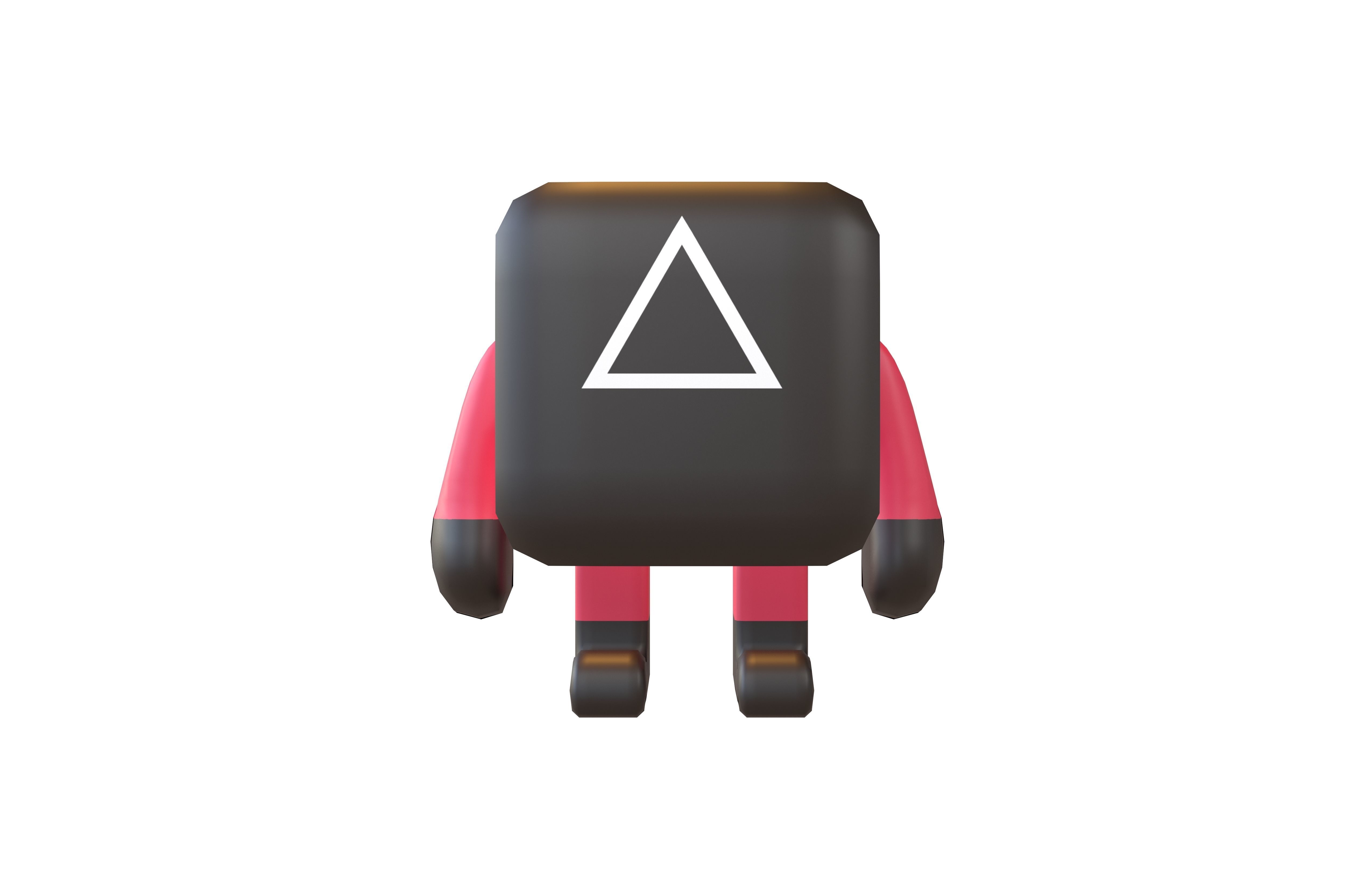 Cube Character 00009 Squid Game NPC Low-poly 3D model_3