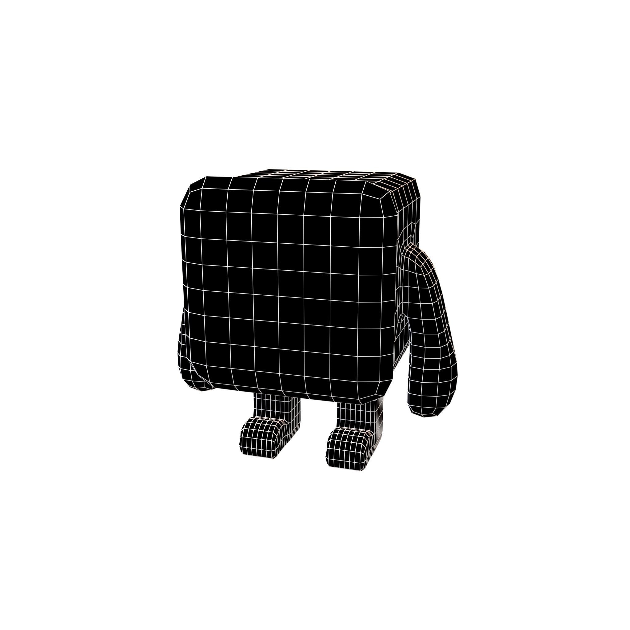 Cube Character 00009 Squid Game NPC Low-poly 3D model_7