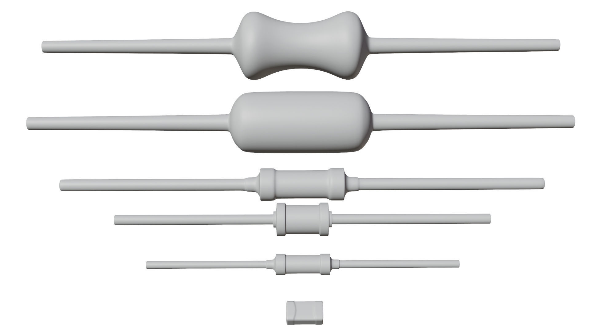 Register four resistors Low-poly 3D model_6