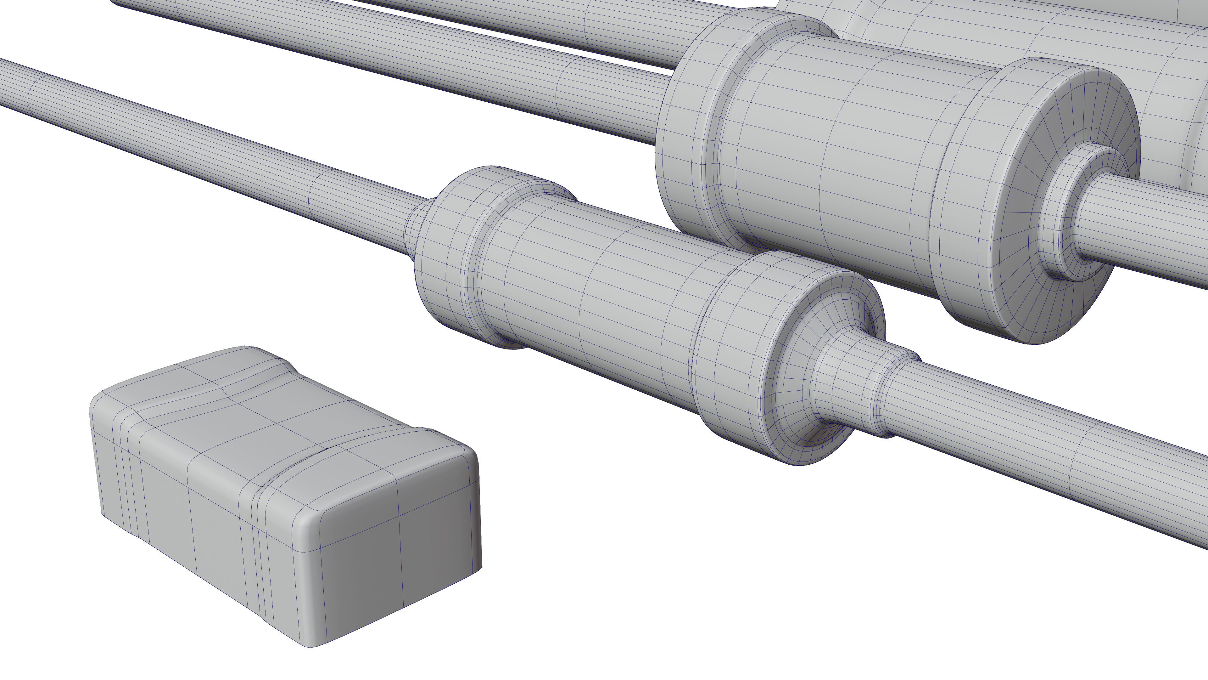 Register four resistors Low-poly 3D model_4