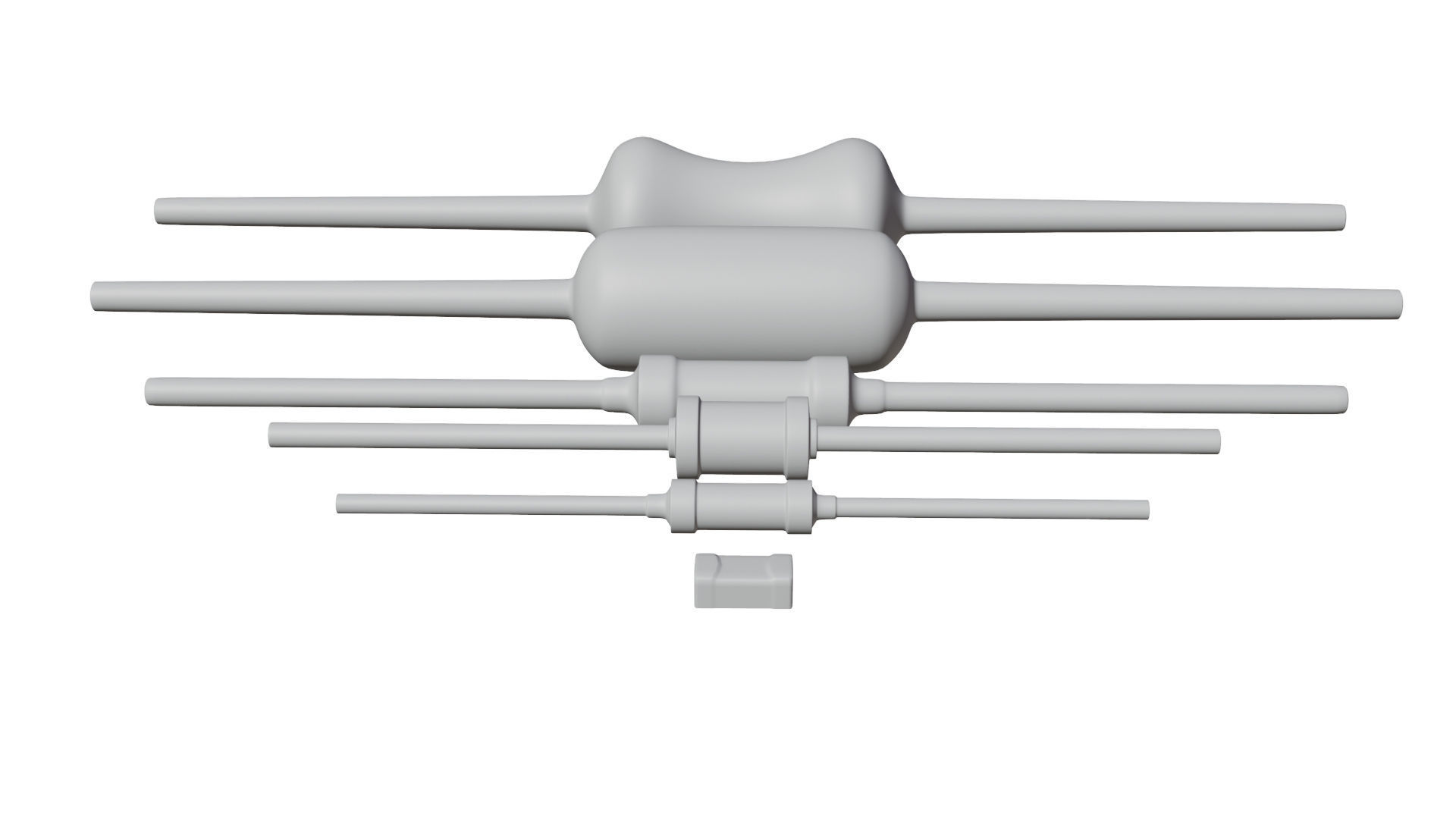 Register four resistors Low-poly 3D model_5