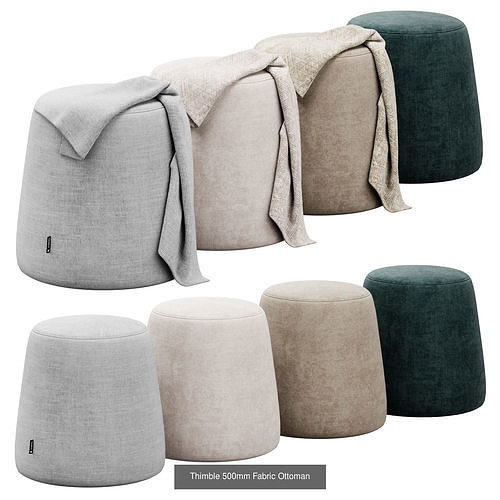 Poufs and ottomans collection 3 3D Model Pack 4