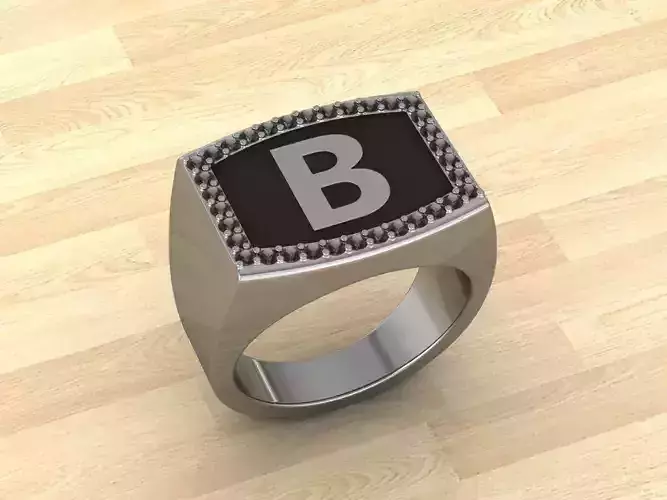 Men Alphabet Jewelry Ring B