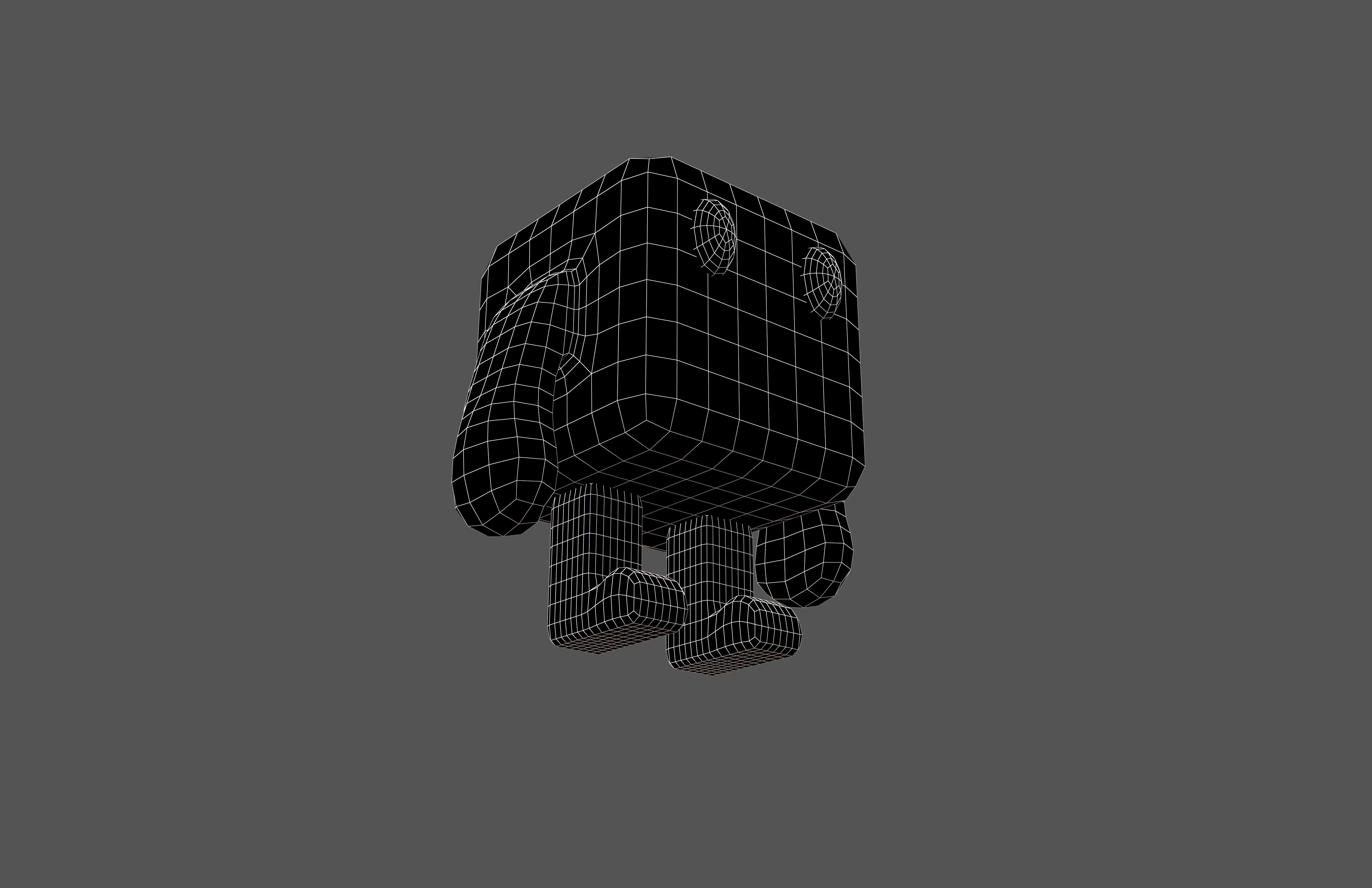 Cube Character 00010 Game Player Low-poly 3D model_8