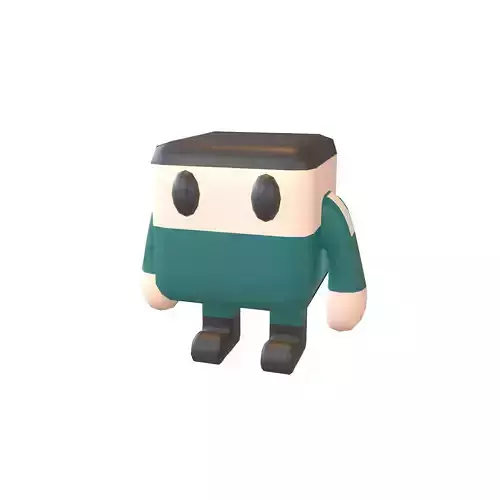 Cube Character 00010 Game Player