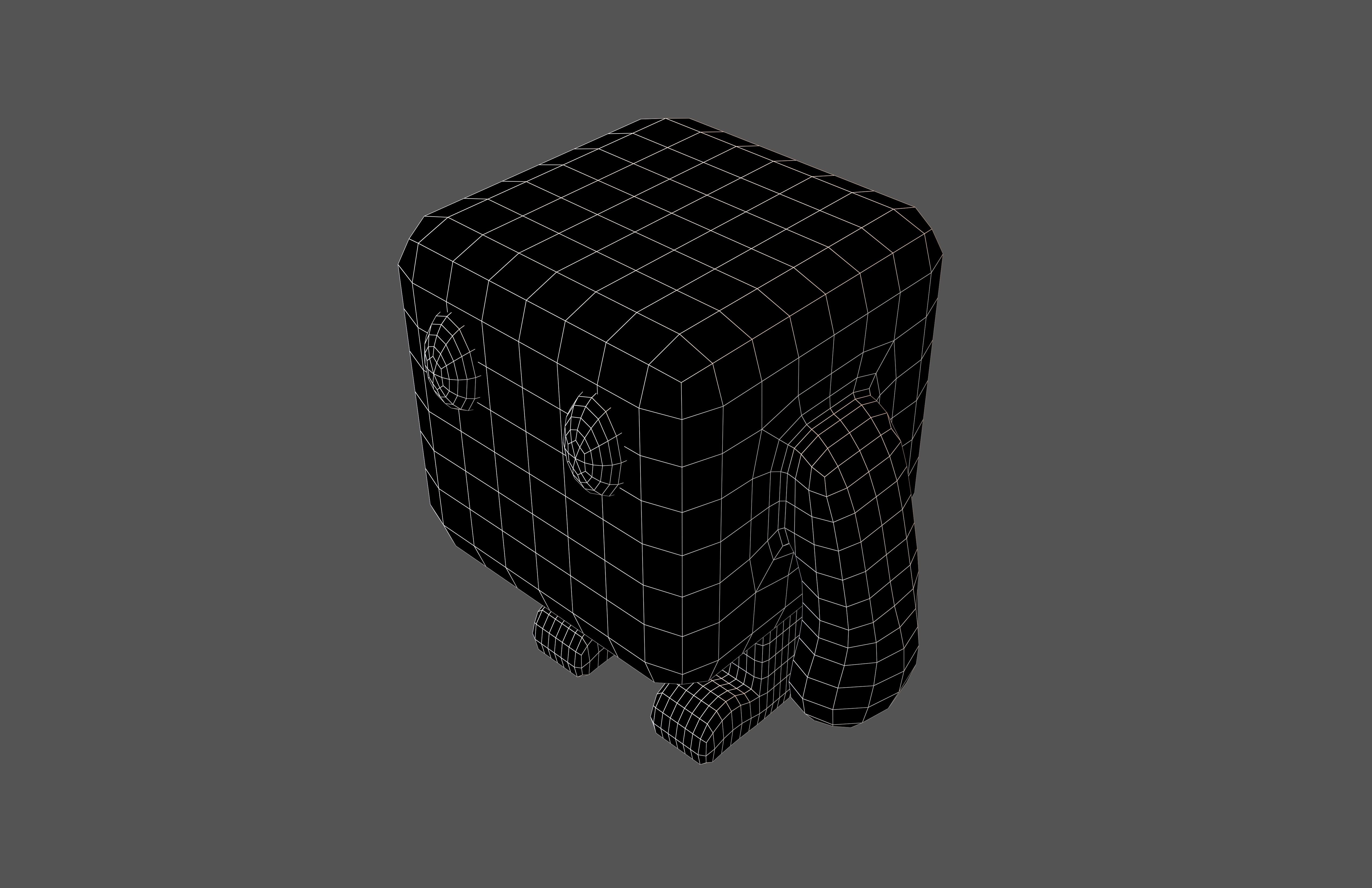 Cube Character 00010 Game Player Low-poly 3D model_7