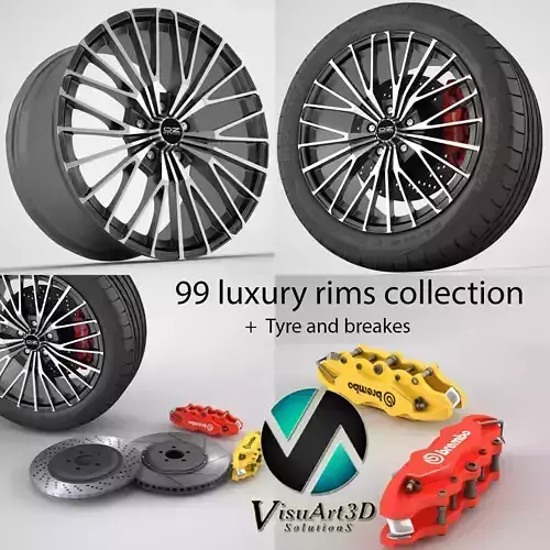 99 rims mega pack 3D model