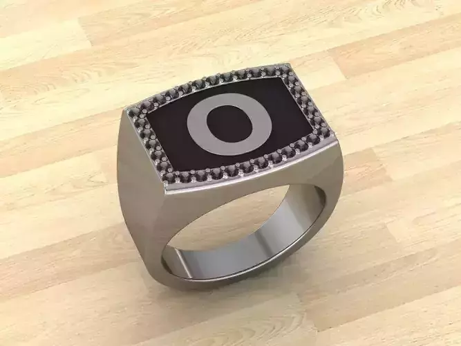 Men Alphabet Jewelry Ring O 3D print model