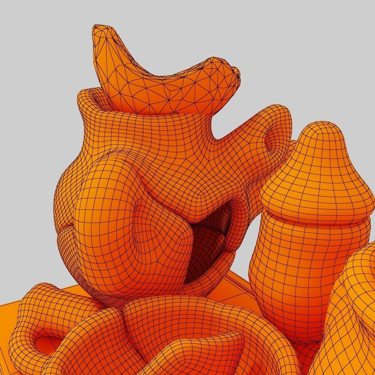 Dishes clay splinter old n3 3D model_17