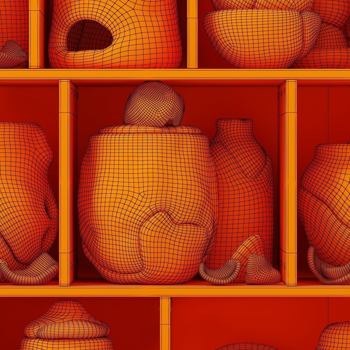 Dishes clay splinter old n3 3D model_14