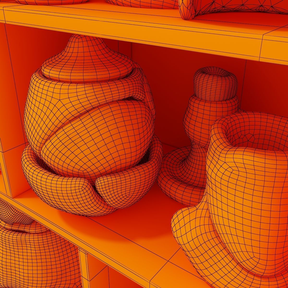 Dishes clay splinter old n3 3D model_19