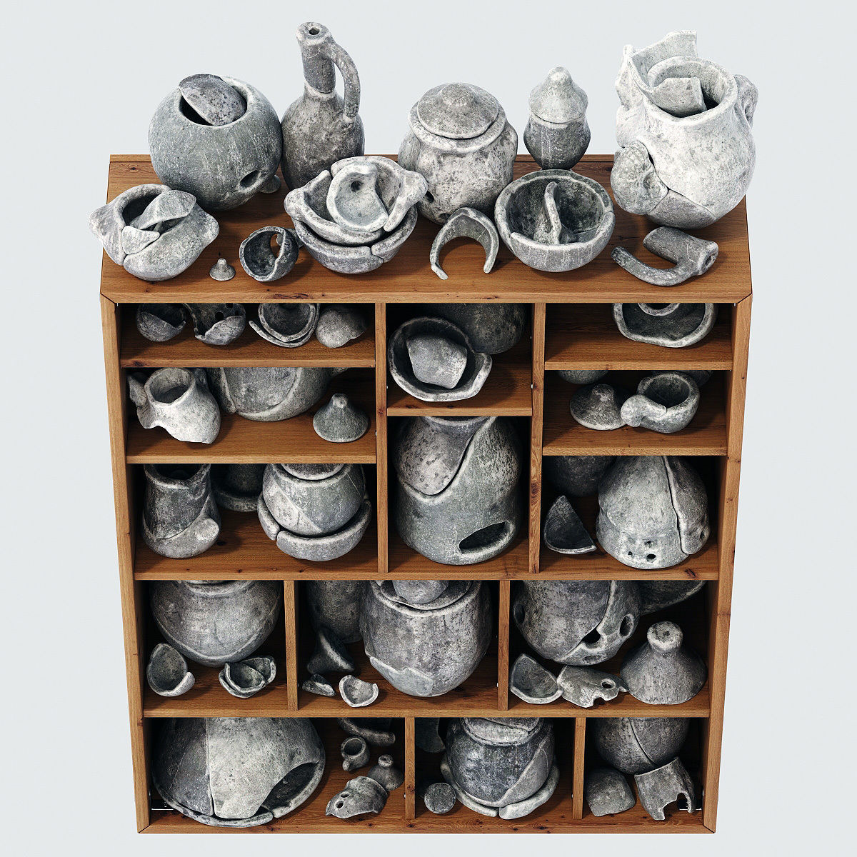 Dishes clay splinter old n3 3D model_4