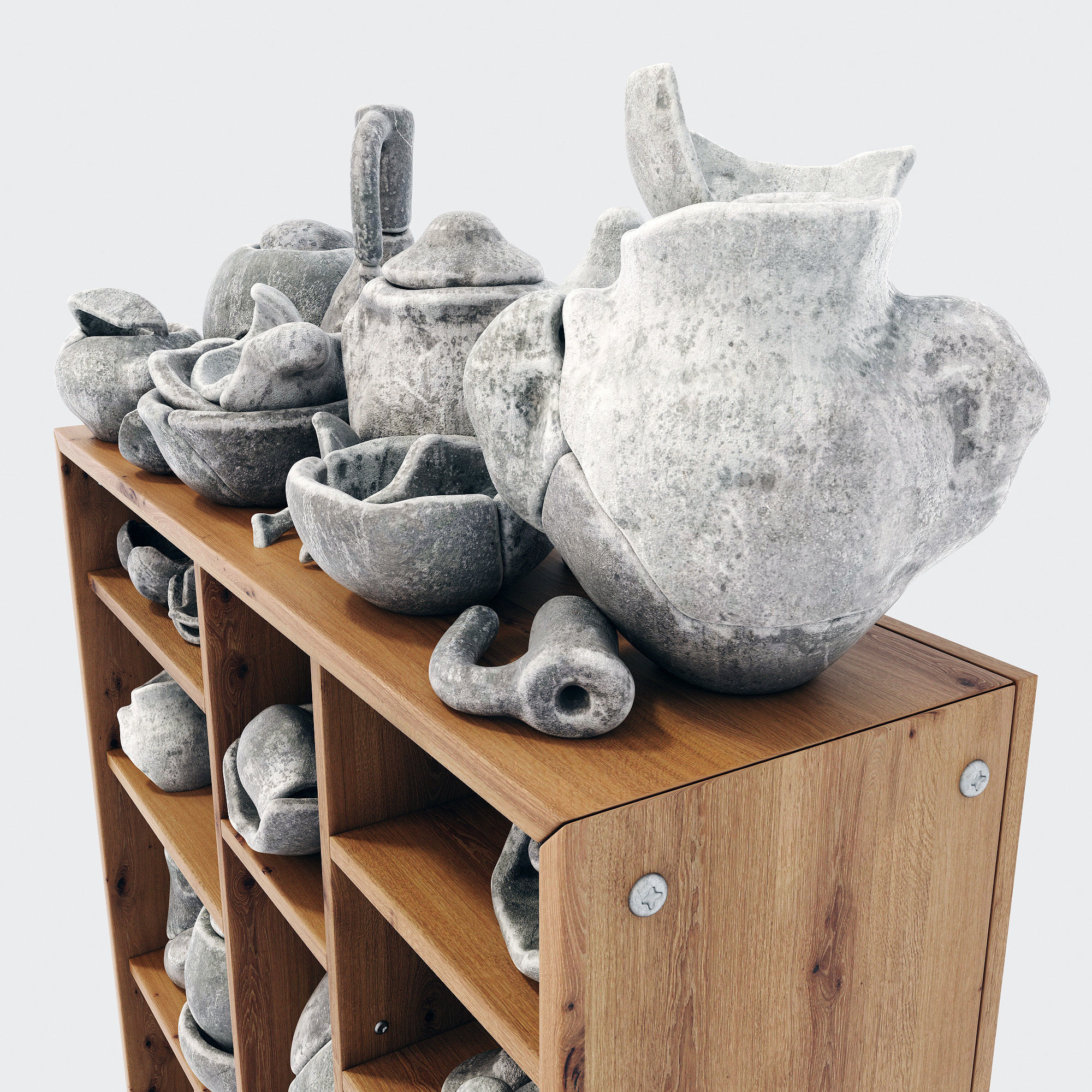 Dishes clay splinter old n3 3D model_6