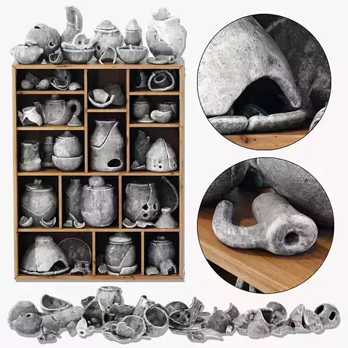 Dishes clay splinter old n3