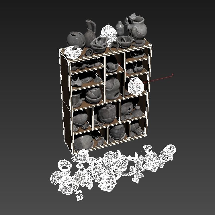 Dishes clay splinter old n3 3D model_9