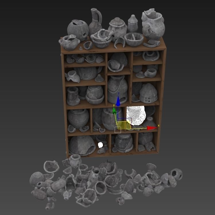 Dishes clay splinter old n3 3D model_12