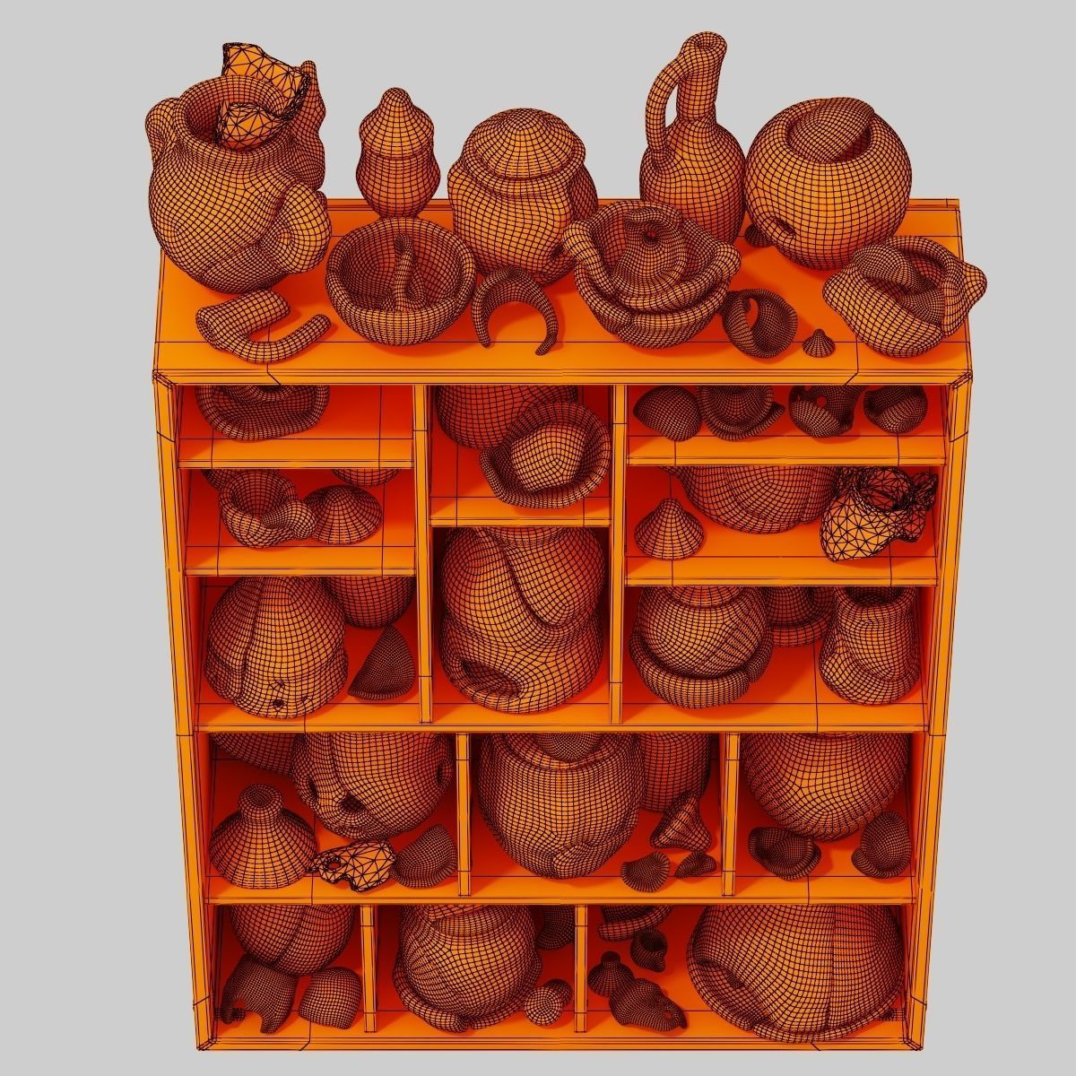 Dishes clay splinter old n3 3D model_13