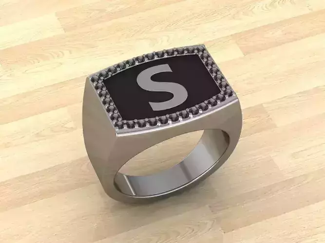 Men Alphabet Jewelry Ring S