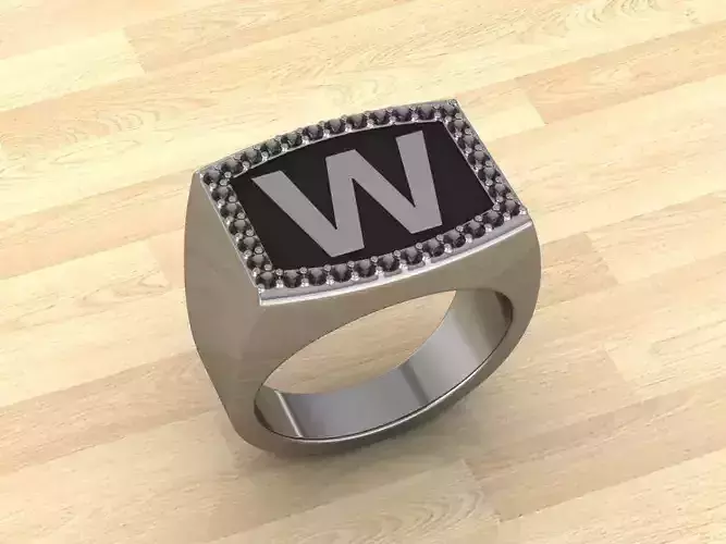 Men Alphabet Jewelry Ring W