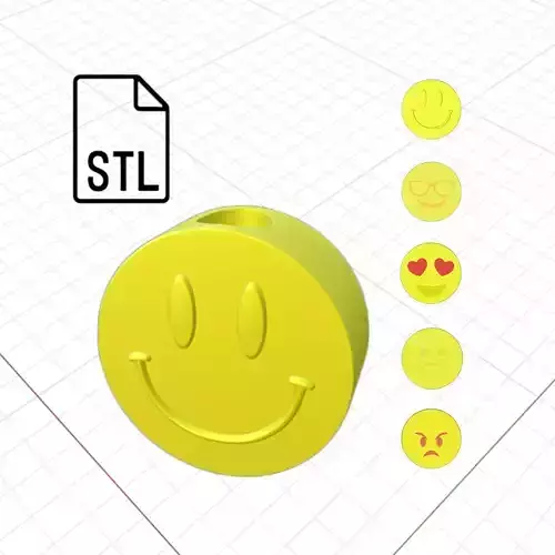 Stl file of Straw topper Smiley collection 