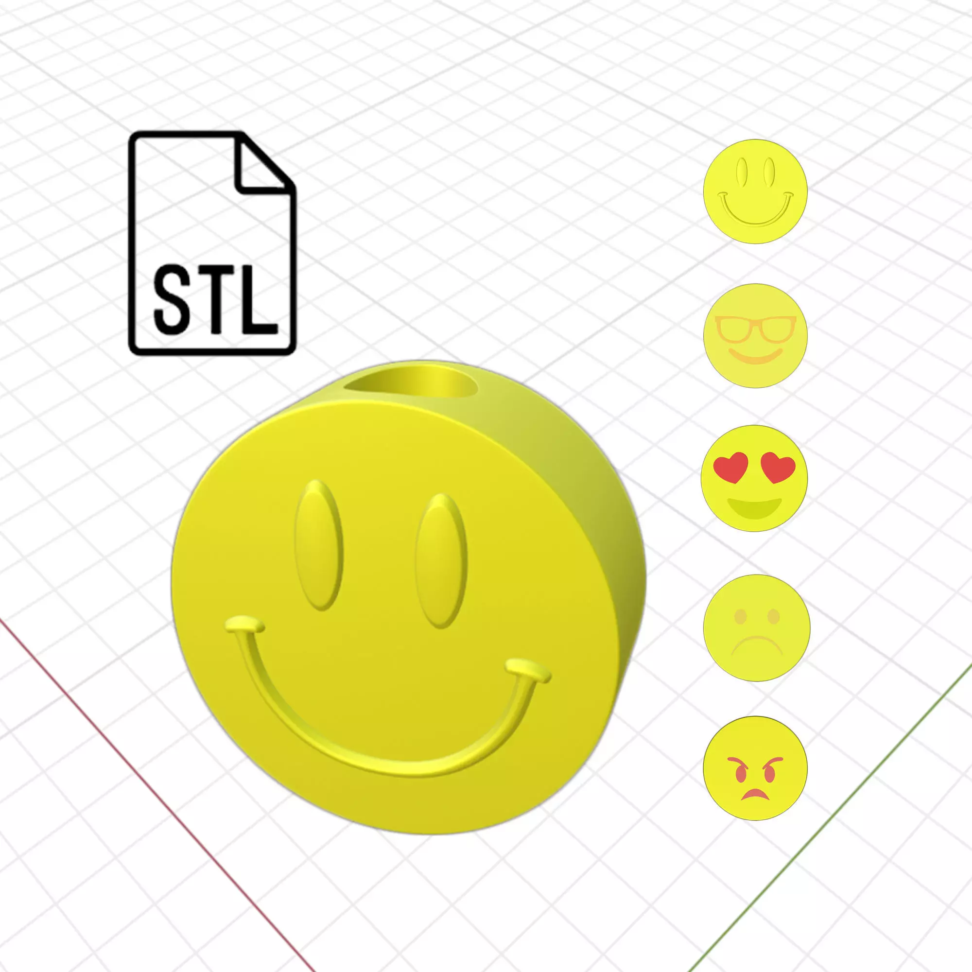 Stl file of Straw topper Smiley collection _0