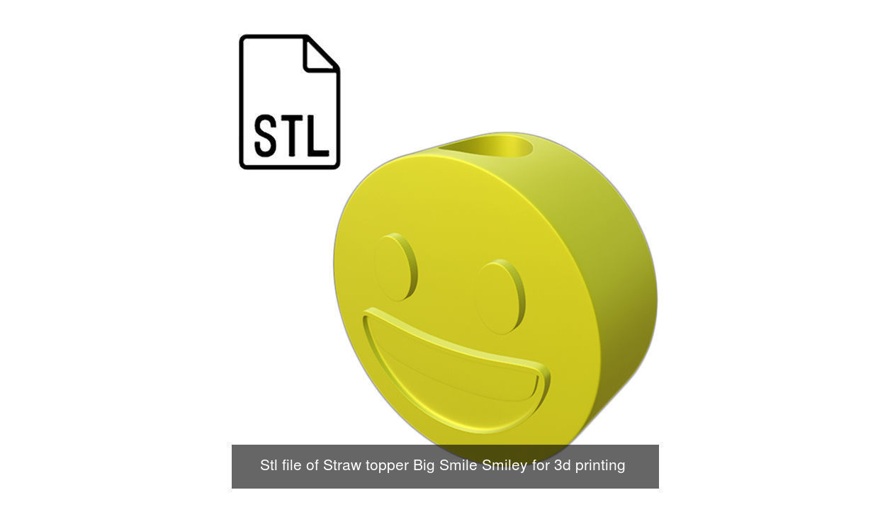 Stl file of Straw topper Smiley collection _6