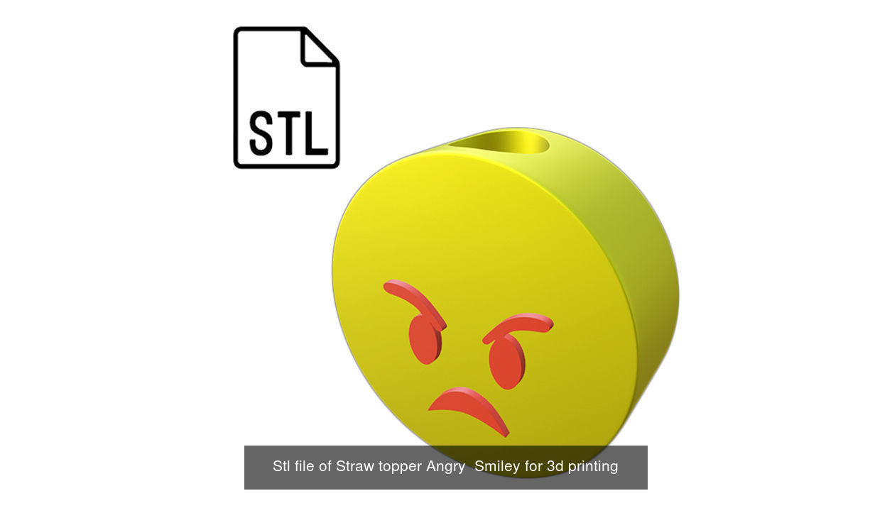 Stl file of Straw topper Smiley collection _5