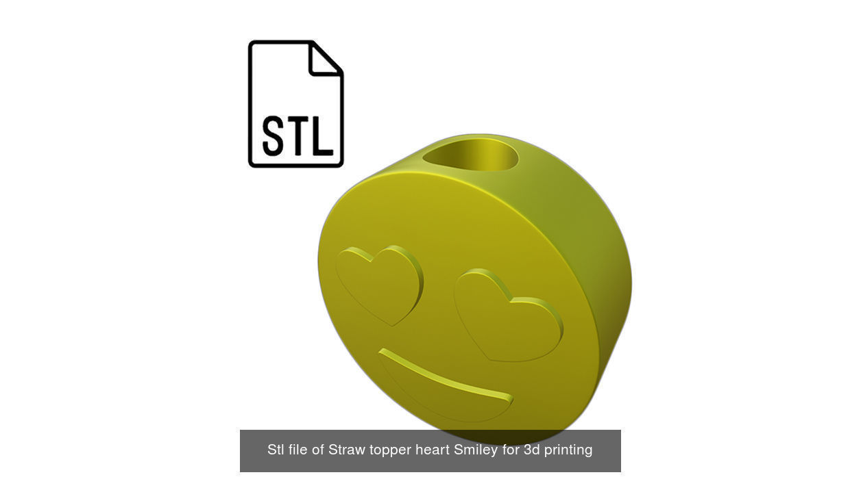 Stl file of Straw topper Smiley collection _3