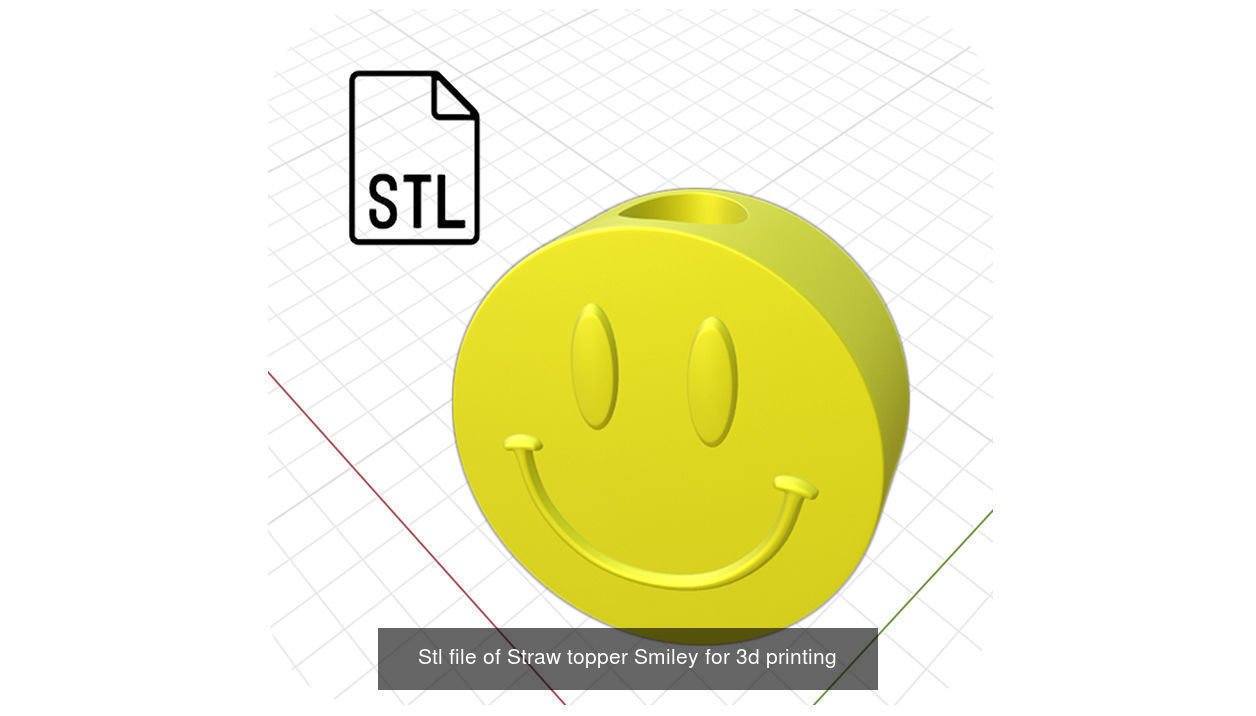 Stl file of Straw topper Smiley collection _1