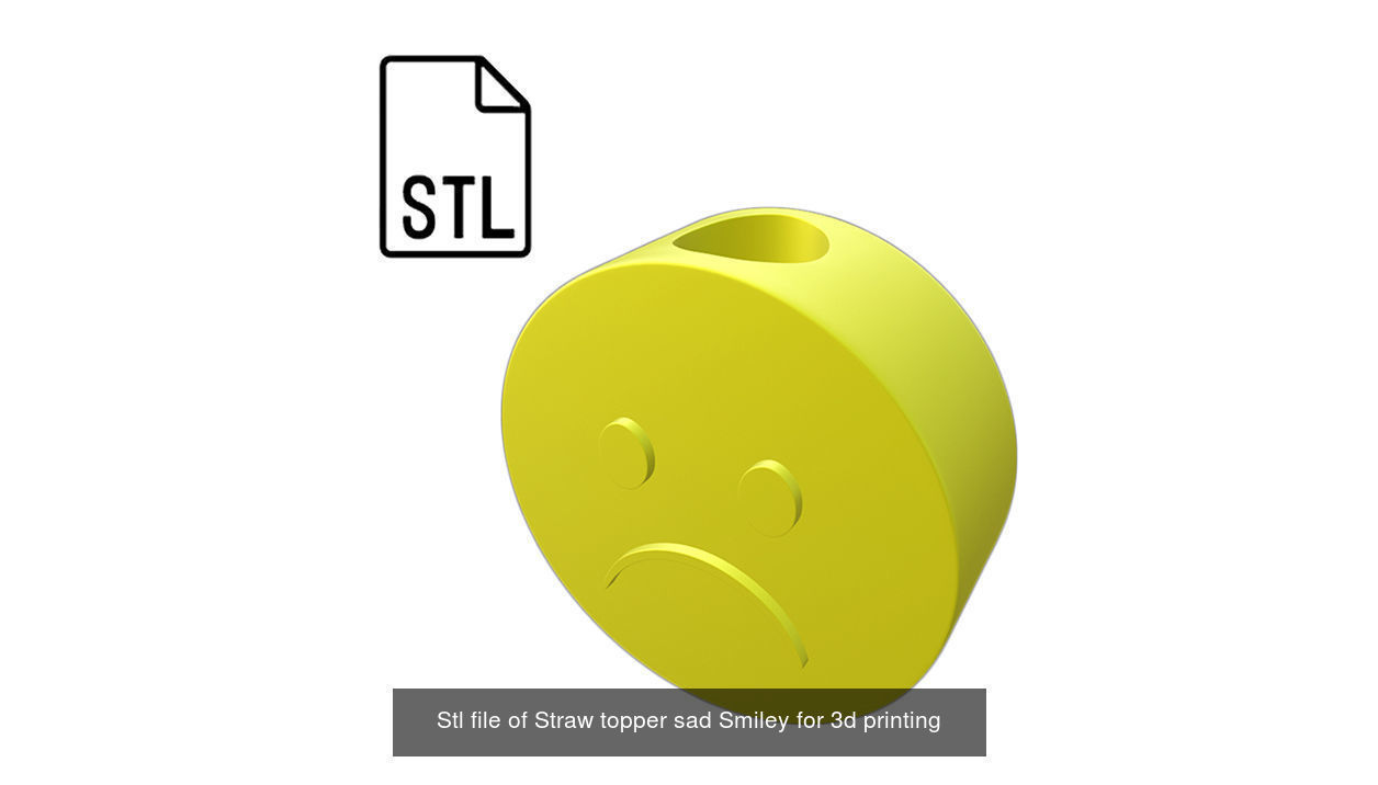 Stl file of Straw topper Smiley collection _4
