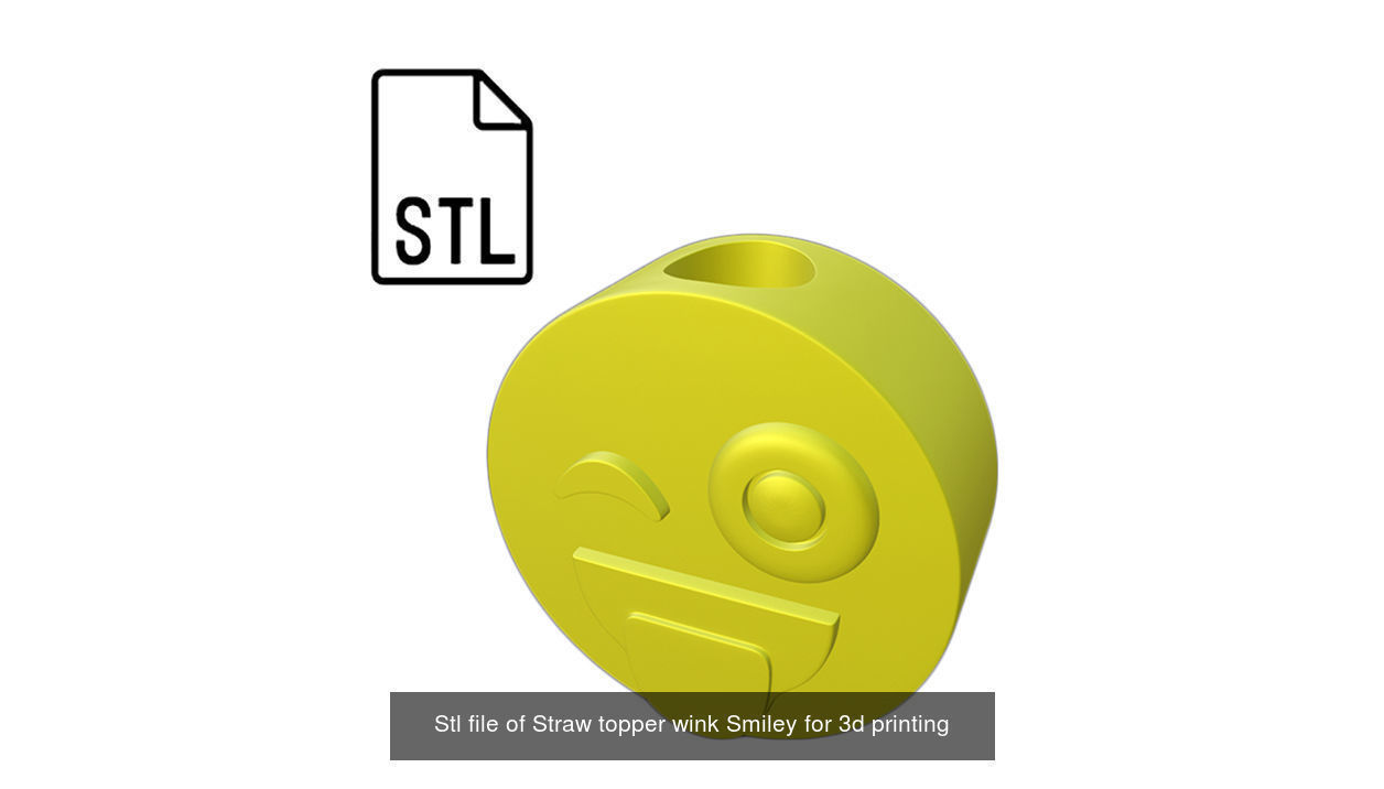 Stl file of Straw topper Smiley collection _7