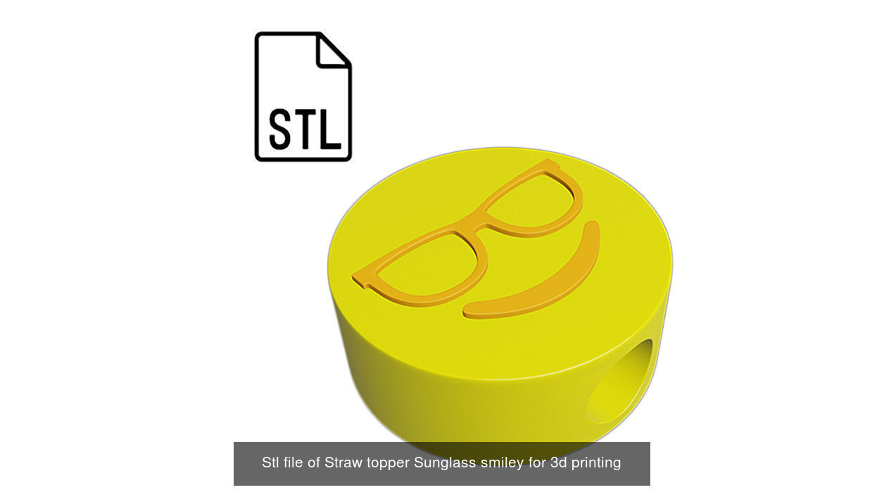 Stl file of Straw topper Smiley collection _2