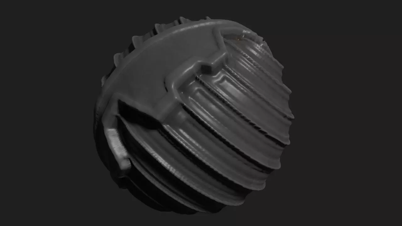 Armor plating Metal Ball and Lava Ball Low-poly 3D model_0