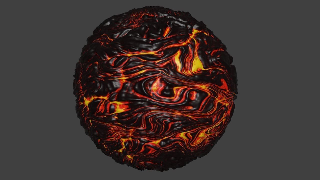 Armor plating Metal Ball and Lava Ball Low-poly 3D model_1