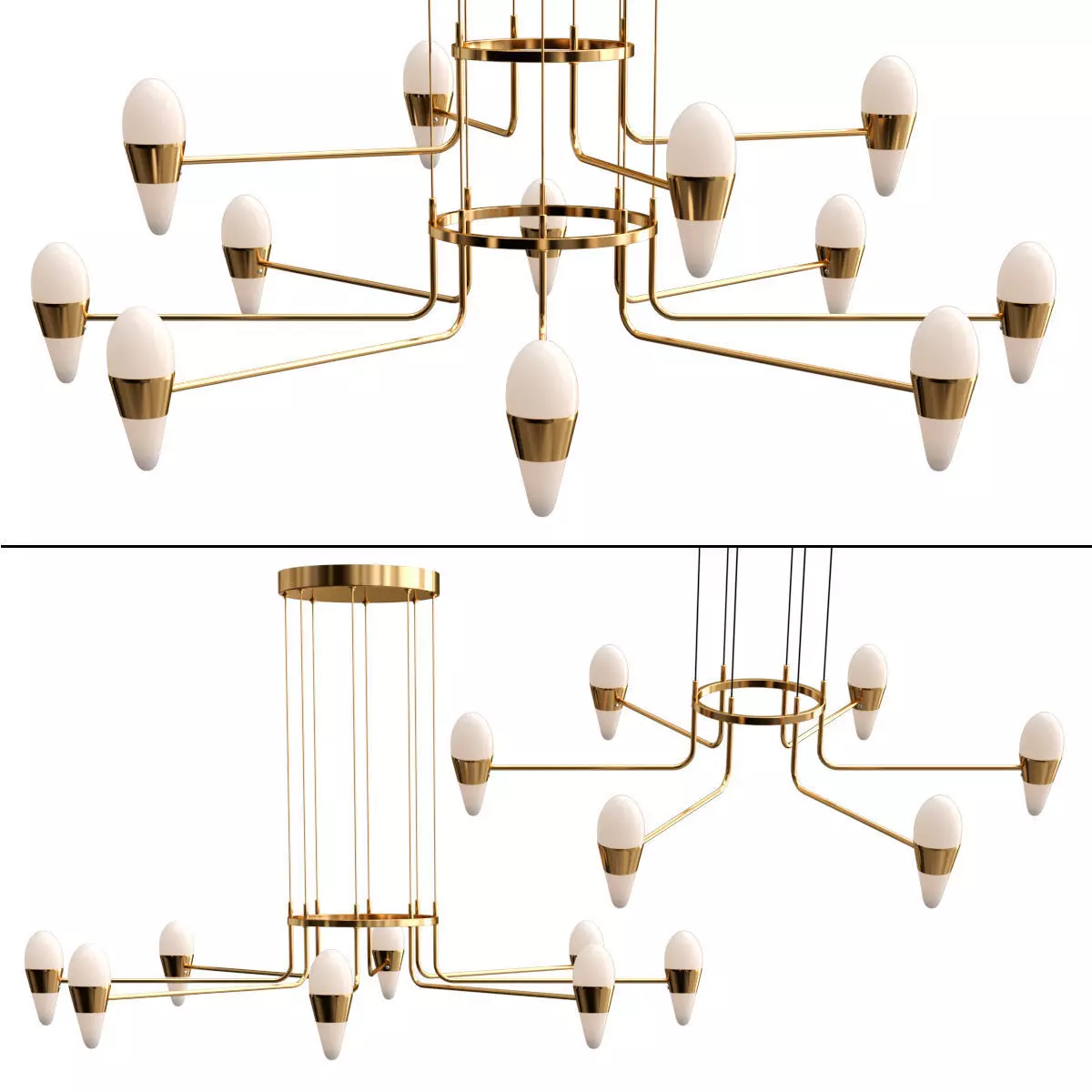 FRIOL COLLECTION chandelier in gold 3D model