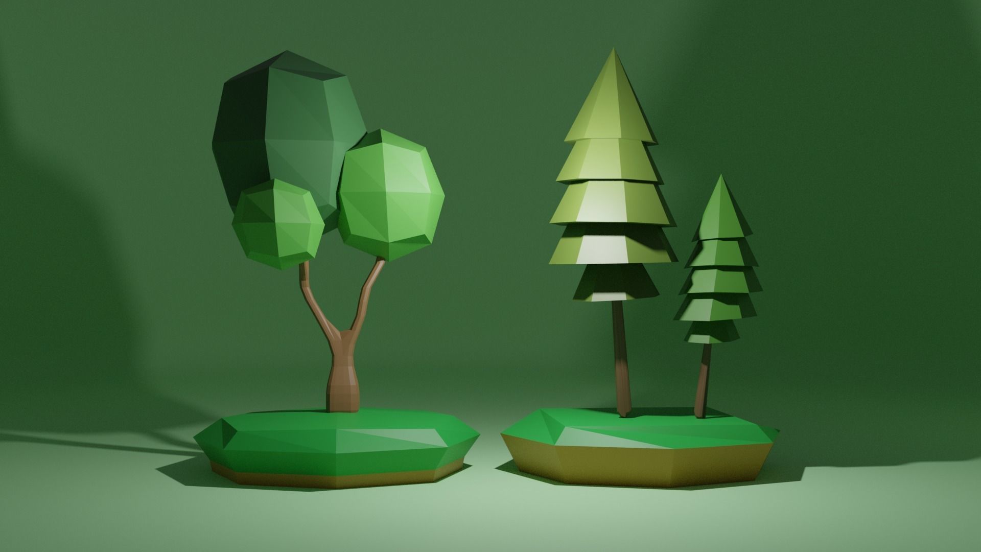 Low Poly Trees for VR AR Game projects Free low-poly 3D model_3