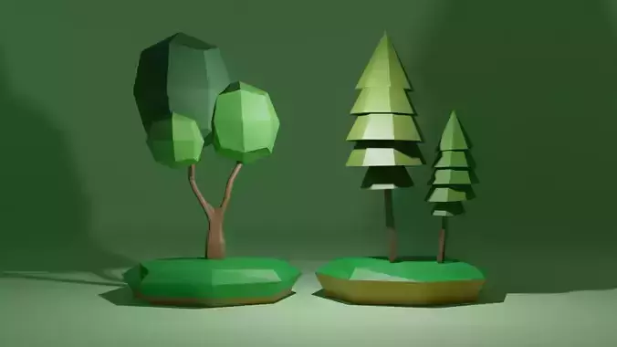 Low Poly Trees for VR AR Game projects
