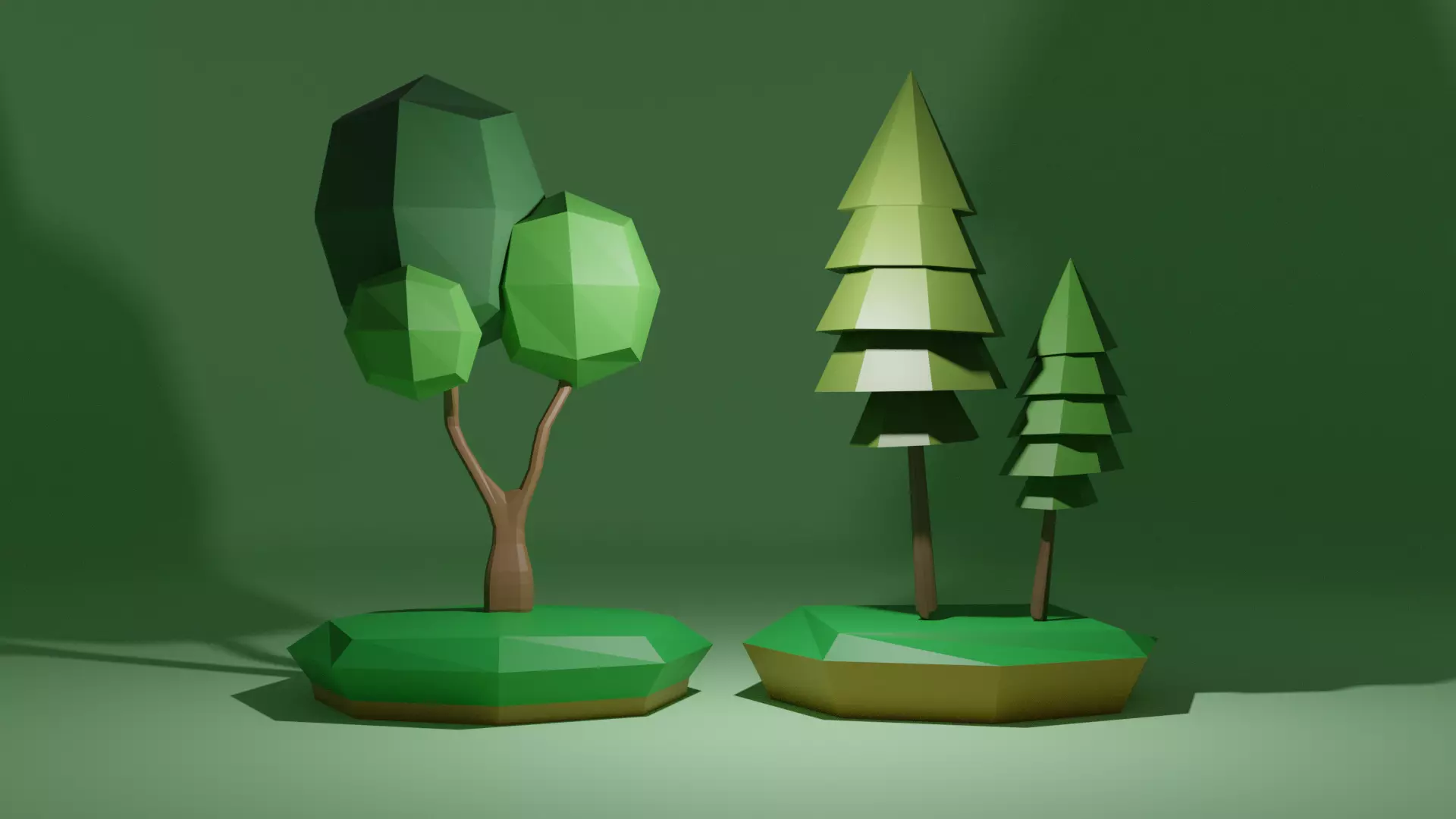 Low Poly Trees for VR AR Game projects Free low-poly 3D model_0