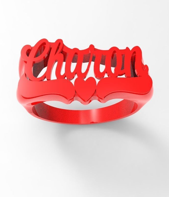Charon name ring 3D print model_7