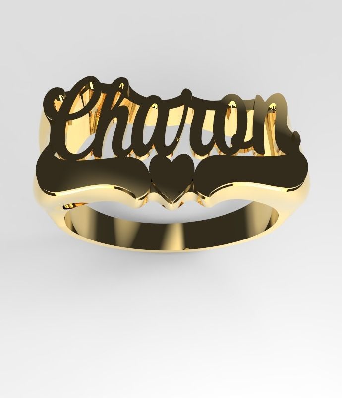 Charon name ring 3D print model_1