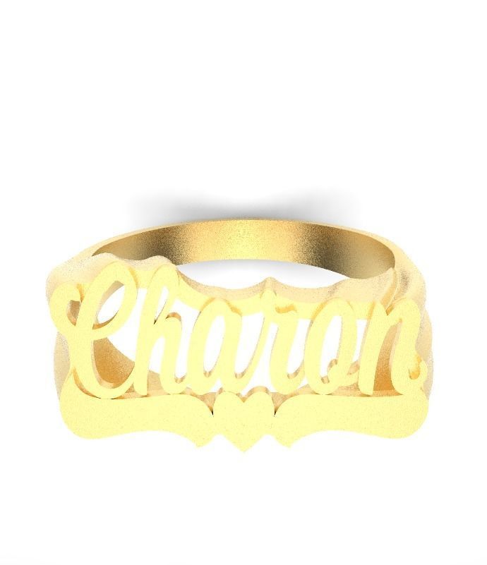 Charon name ring 3D print model_4