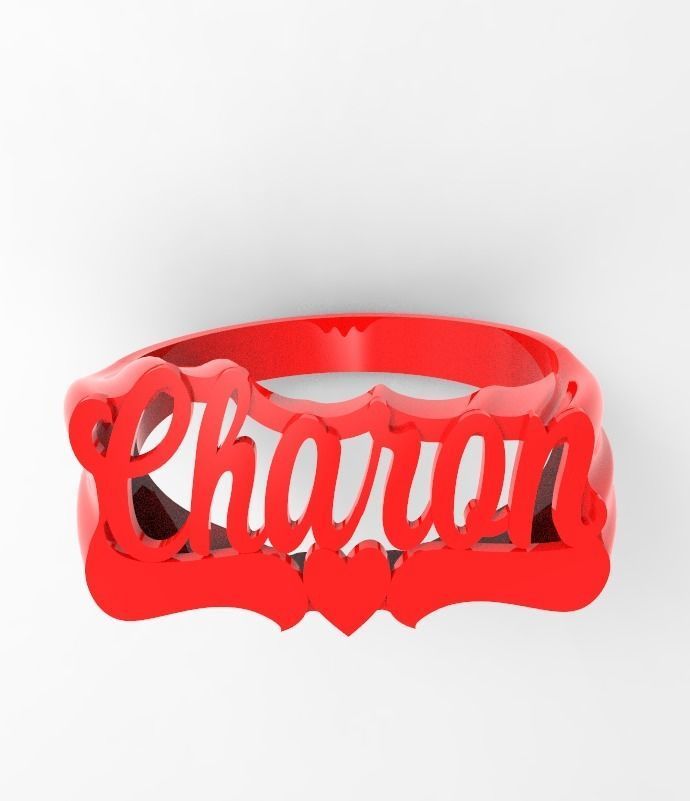 Charon name ring 3D print model_9