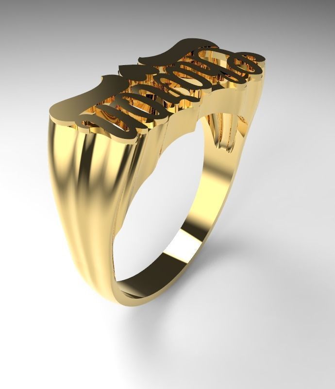 Charon name ring 3D print model_2