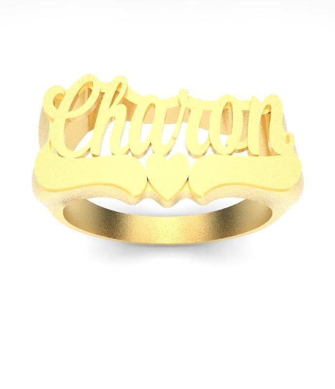 Charon name ring 3D print model_3