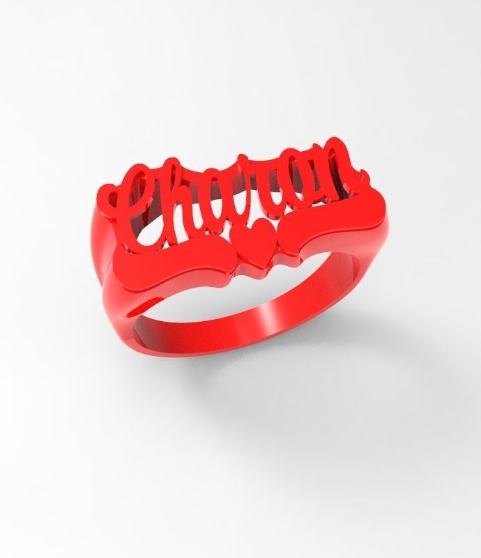 Charon name ring 3D print model_6