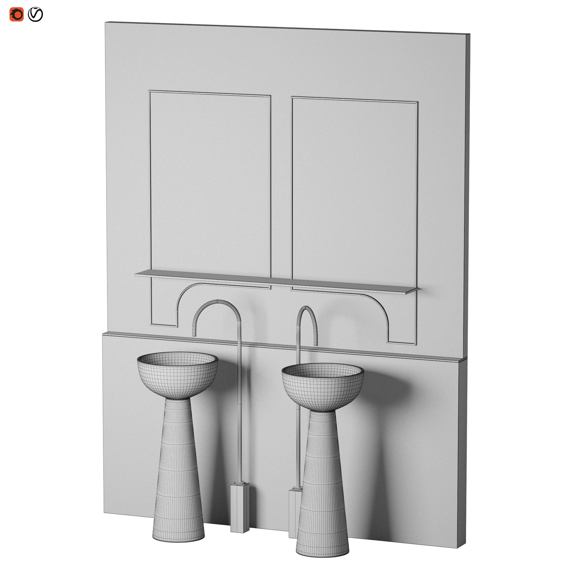 Blue Marble Bathroom 3D model_1